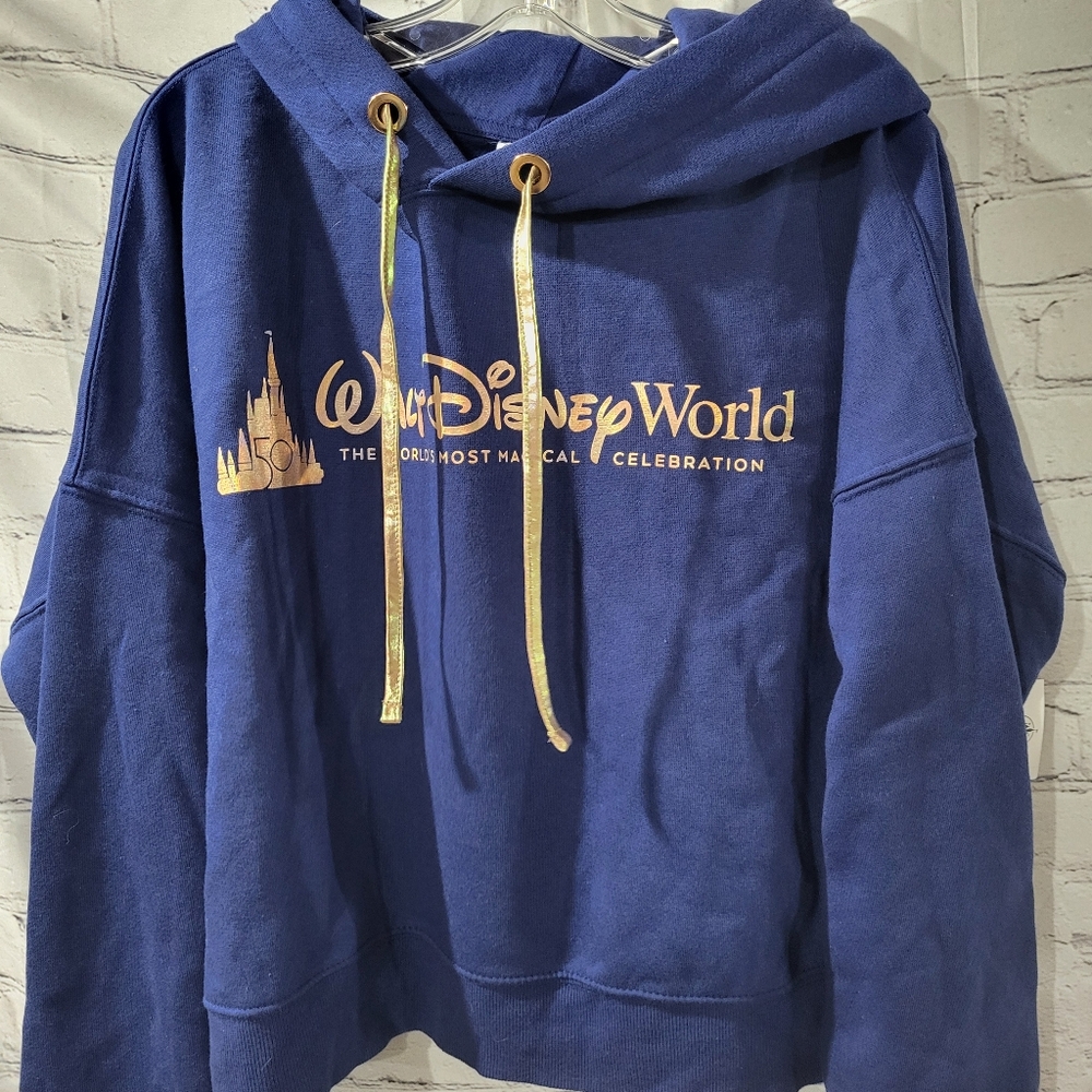 Walt Disney World 50th Anniversary Crop Hoodie Size Large new - Picture 2 of 6